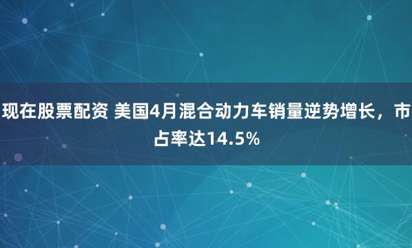 现在股票配资 美国4月混合动力车销量逆势增长，市占率达14.5%